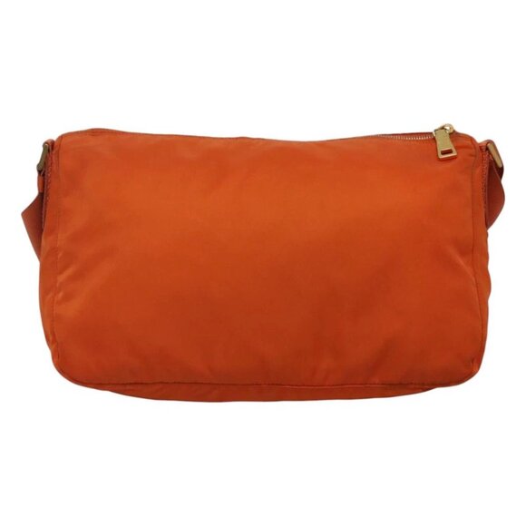 PRADA Shoulder Bag Nylon Orange Gold Auth 113766V - Picture 3 of 15